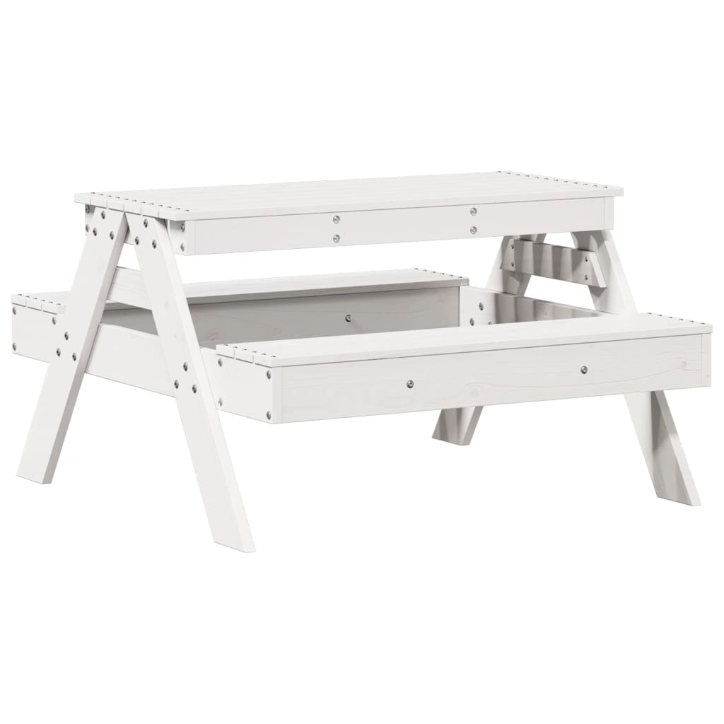 Picknicktafel voor kinderen 88x97x52 cm massief grenenhout wit is nu te koop bij PeponiXL, paradijselijk wonen!