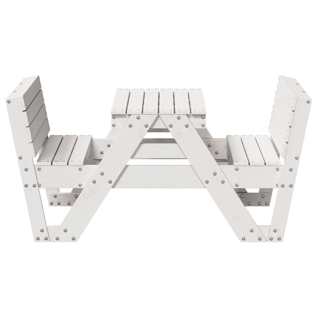 Picknicktafel voor kinderen 88x122x58 cm massief grenenhout wit is nu te koop bij PeponiXL, paradijselijk wonen!