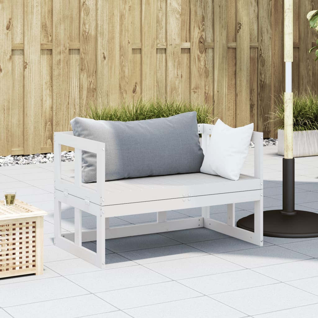 Tuinbank verlengbaar massief grenenhout wit is nu te koop bij PeponiXL, paradijselijk wonen!