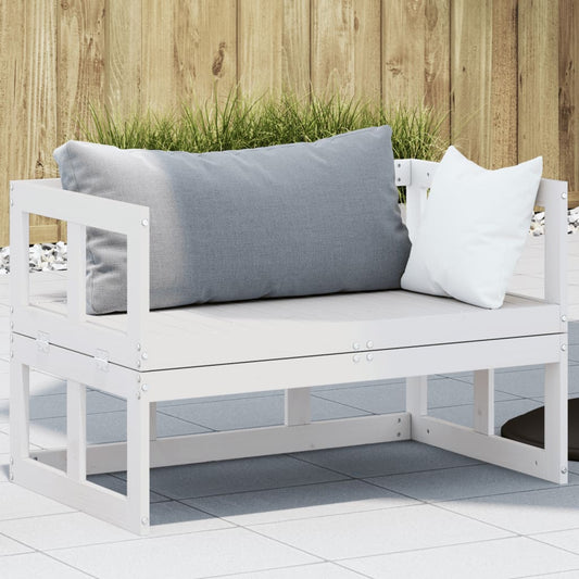 Tuinbank verlengbaar massief grenenhout wit is nu te koop bij PeponiXL, paradijselijk wonen!