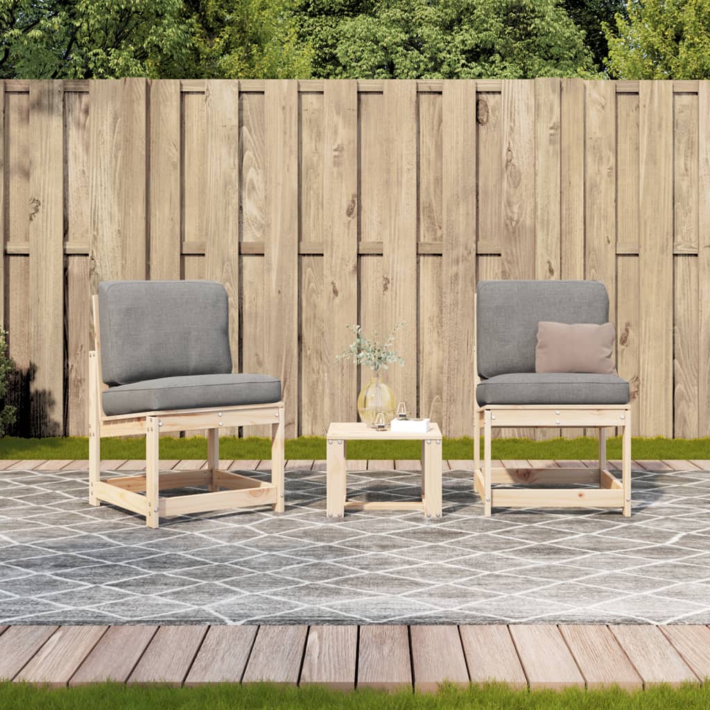 3-delige Loungeset massief grenenhout is nu te koop bij PeponiXL, paradijselijk wonen!