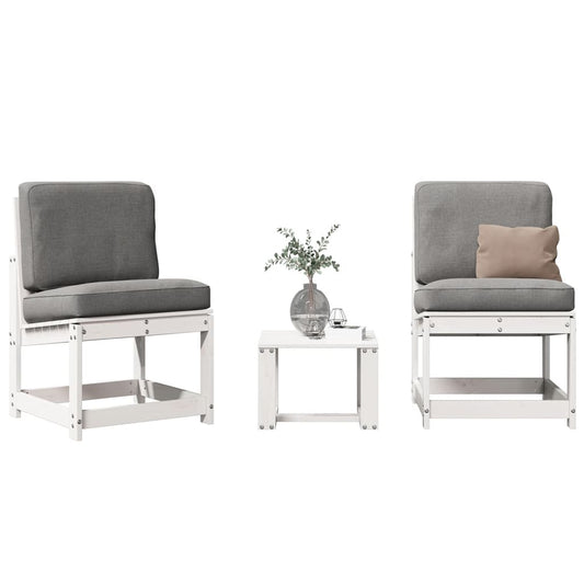 3-delige Loungeset massief grenenhout wit is nu te koop bij PeponiXL, paradijselijk wonen!
