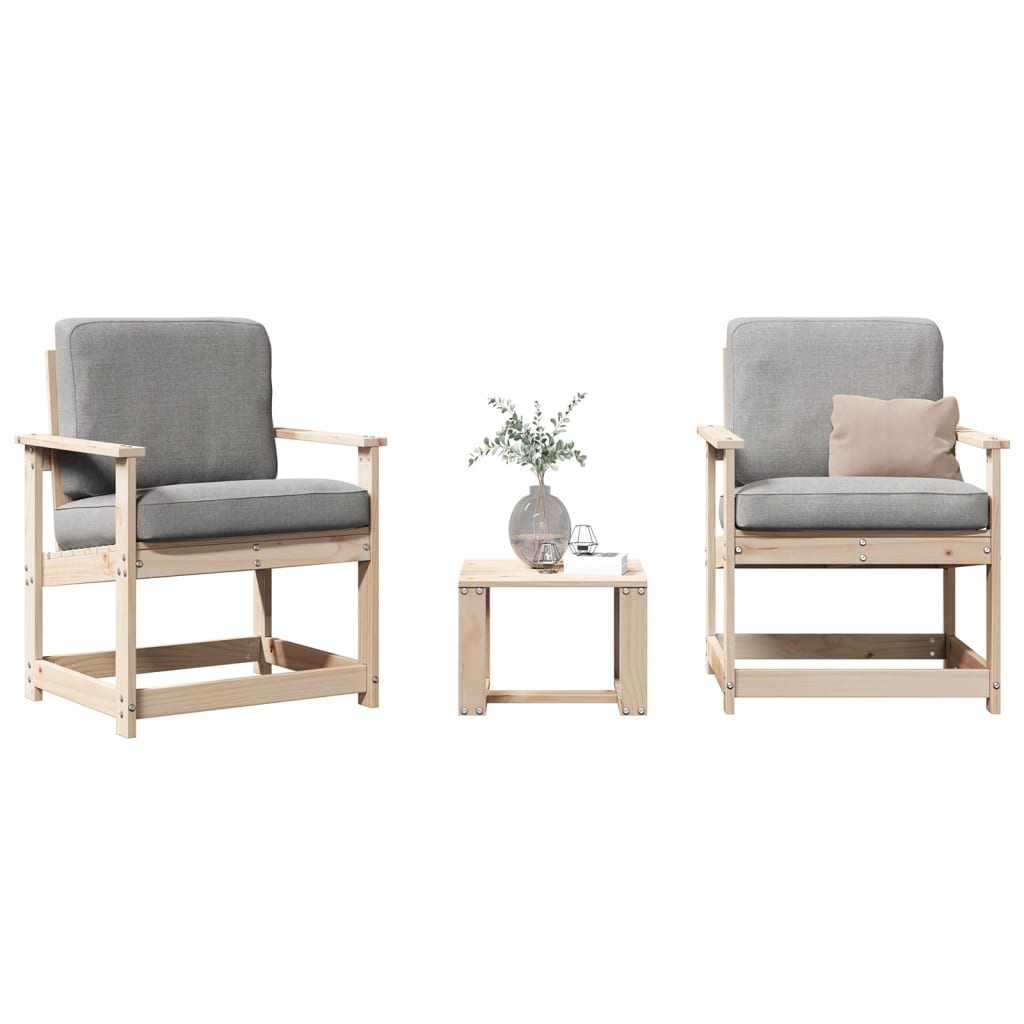 3-delige Loungeset massief grenenhout is nu te koop bij PeponiXL, paradijselijk wonen!