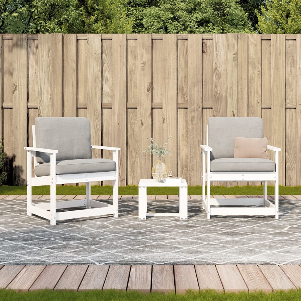 3-delige Loungeset massief grenenhout wit is nu te koop bij PeponiXL, paradijselijk wonen!