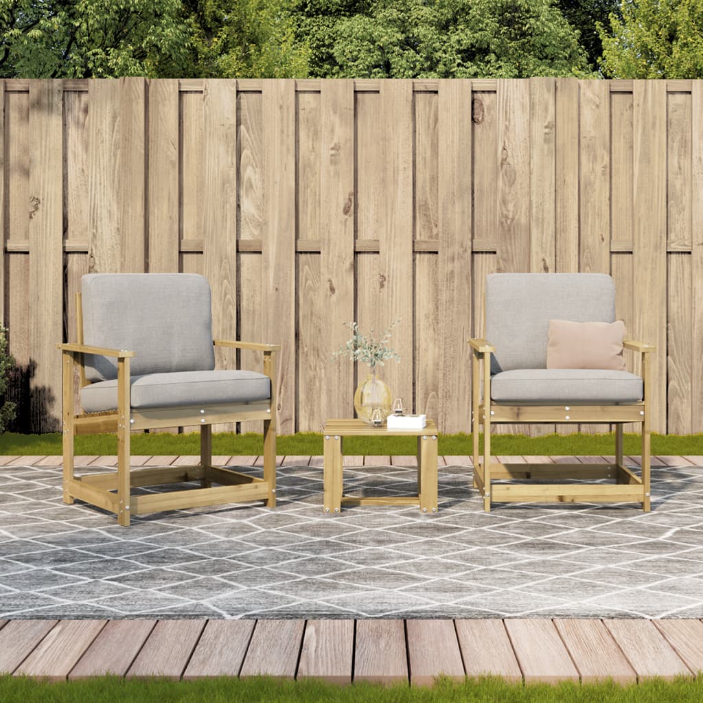 3-delige Loungeset geïmpregneerd grenenhout is nu te koop bij PeponiXL, paradijselijk wonen!