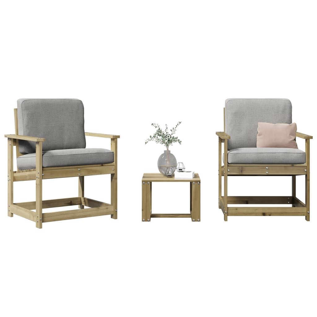 3-delige Loungeset geïmpregneerd grenenhout is nu te koop bij PeponiXL, paradijselijk wonen!