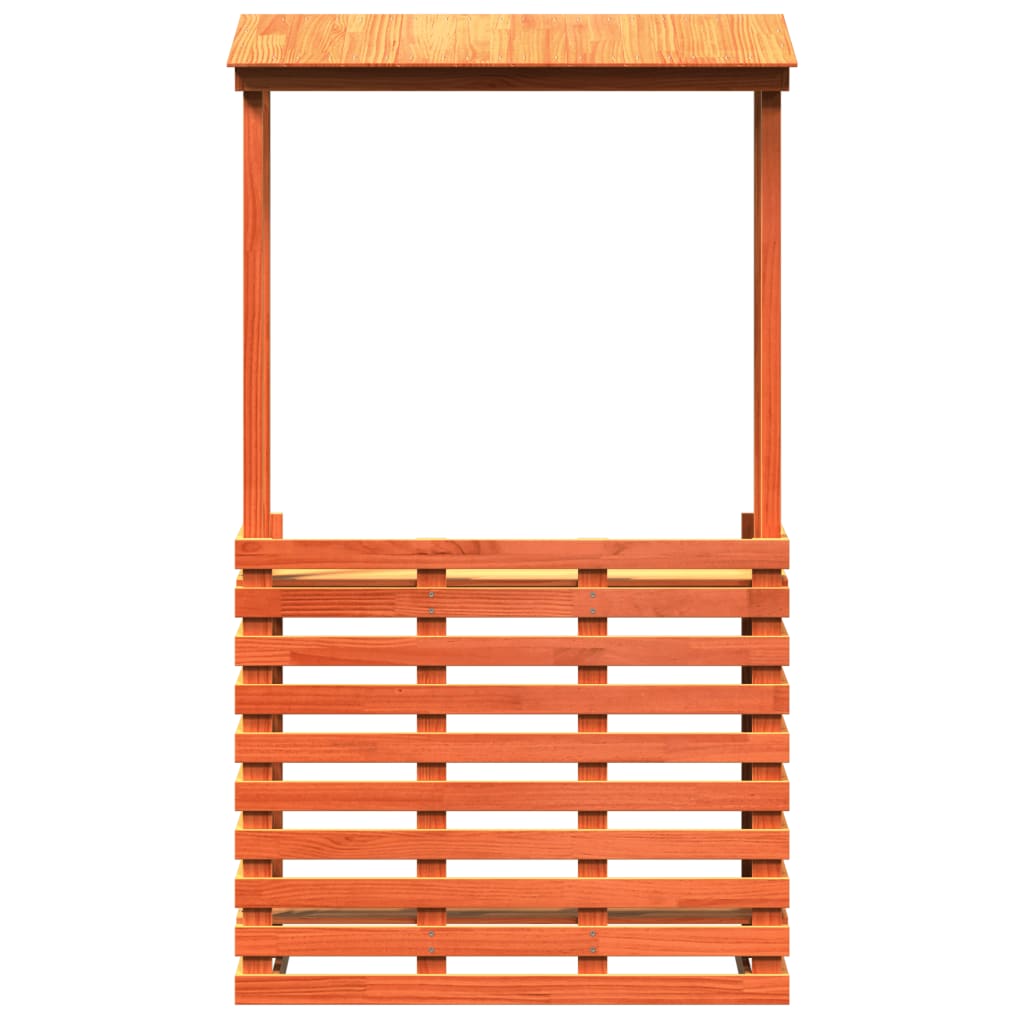 Tuinbartafel met dak bruin 112,5x57x195,5 cm massief hout is nu te koop bij PeponiXL, paradijselijk wonen!