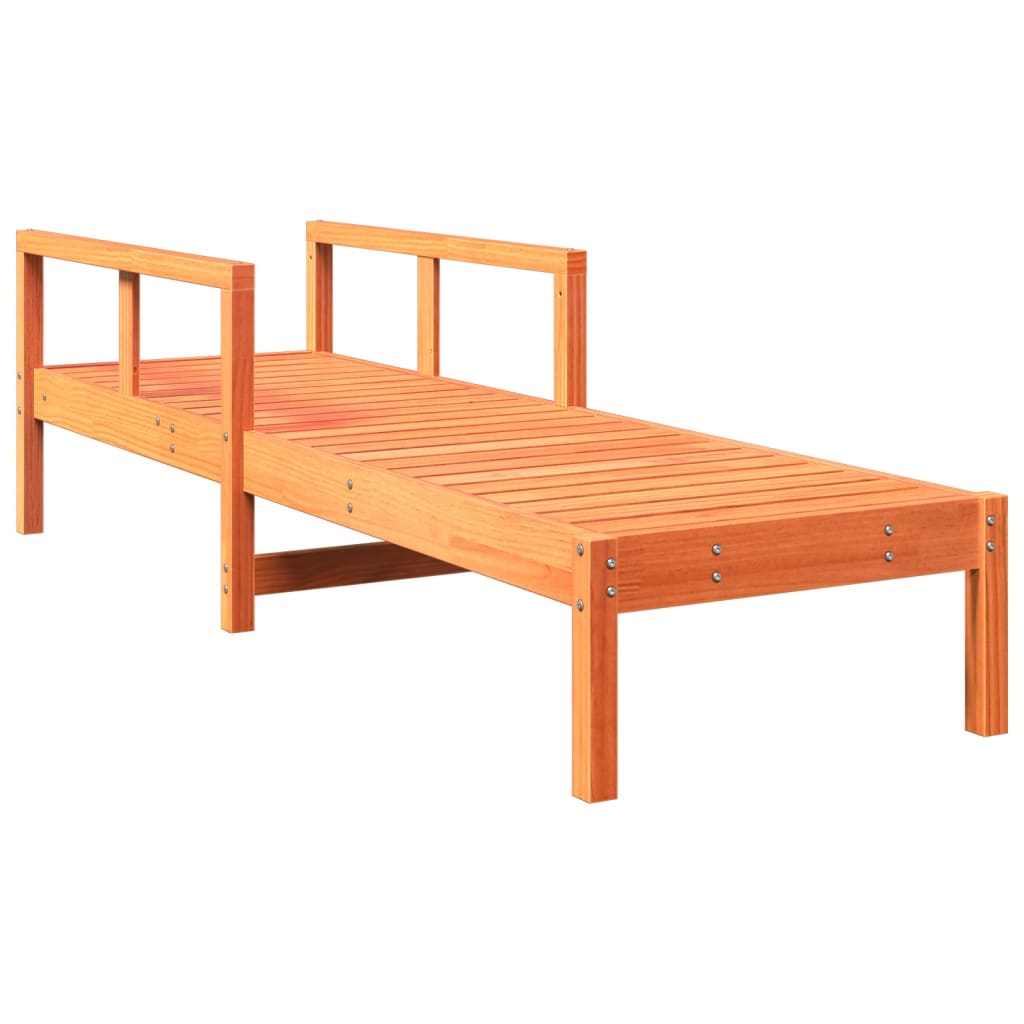 Ligbed 199,5x62x55 cm massief grenenhout wasbruin is nu te koop bij PeponiXL, paradijselijk wonen!