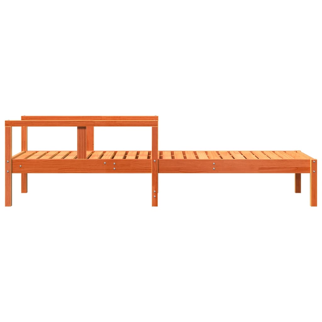 Ligbed 199,5x62x55 cm massief grenenhout wasbruin is nu te koop bij PeponiXL, paradijselijk wonen!