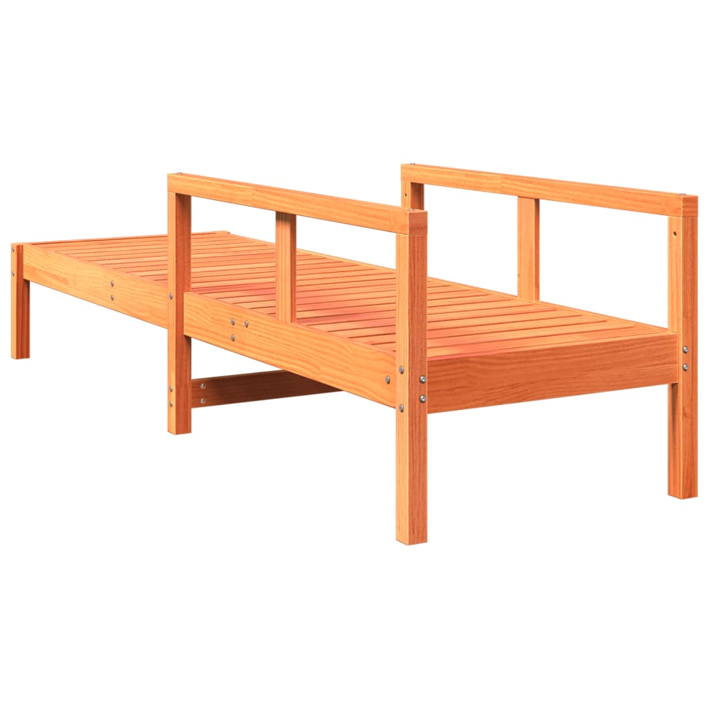 Ligbed 199,5x62x55 cm massief grenenhout wasbruin is nu te koop bij PeponiXL, paradijselijk wonen!