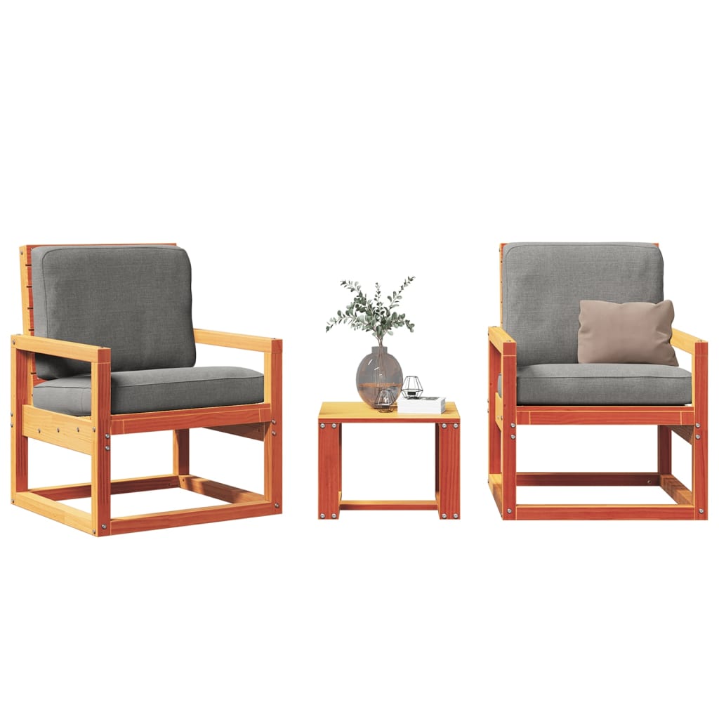 3-delige Loungeset massief grenenhout wasbruin is nu te koop bij PeponiXL, paradijselijk wonen!