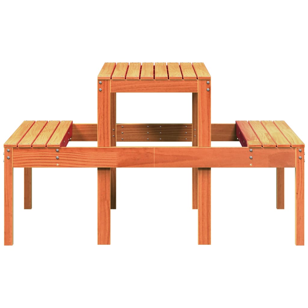 Picknicktafel 110x134x75 cm massief grenenhout wasbruin is nu te koop bij PeponiXL, paradijselijk wonen!
