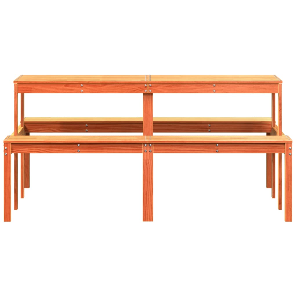 Picknicktafel 160x134x75 cm massief grenenhout wasbruin is nu te koop bij PeponiXL, paradijselijk wonen!