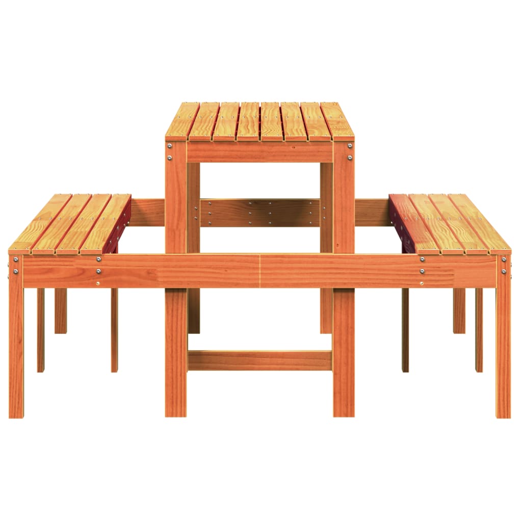 Picknicktafel 160x134x75 cm massief grenenhout wasbruin is nu te koop bij PeponiXL, paradijselijk wonen!