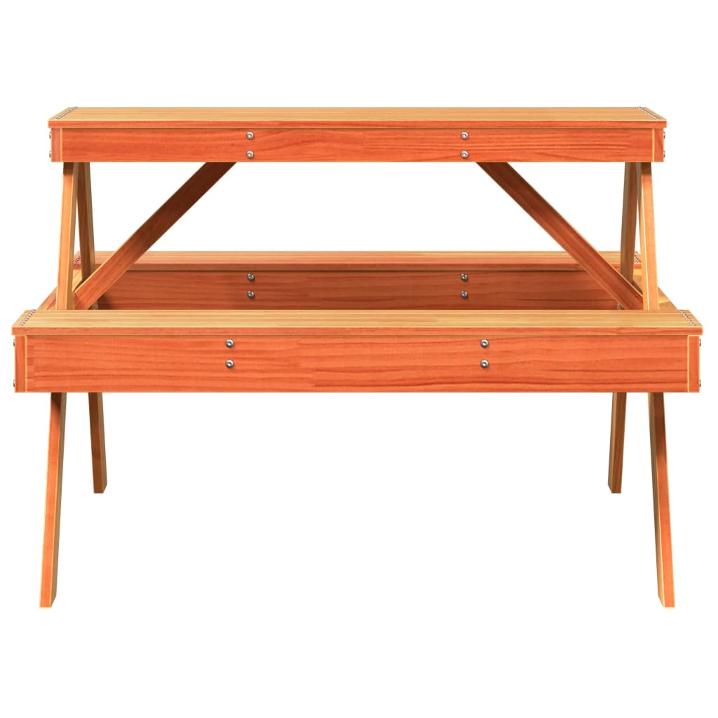 Picknicktafel 105x134x75 cm massief grenenhout wasbruin is nu te koop bij PeponiXL, paradijselijk wonen!