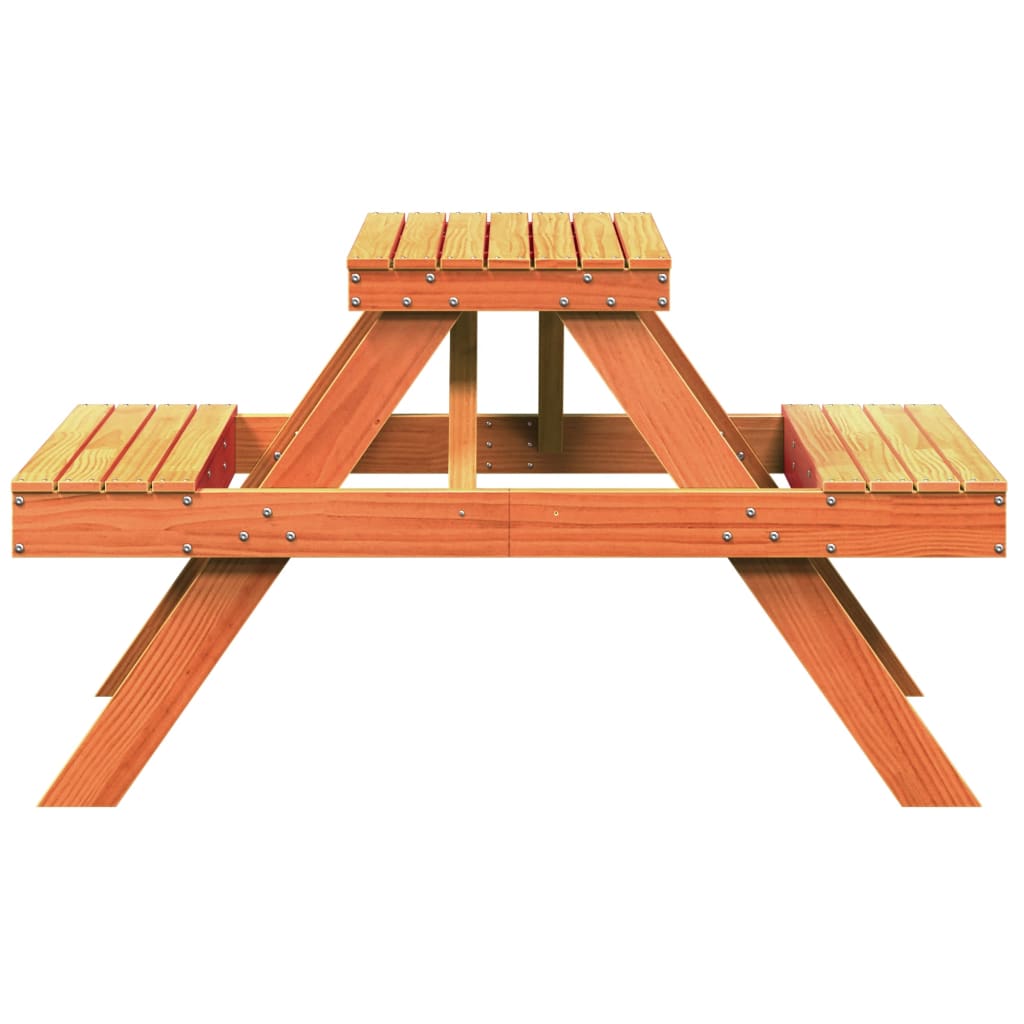 Picknicktafel 105x134x75 cm massief grenenhout wasbruin is nu te koop bij PeponiXL, paradijselijk wonen!