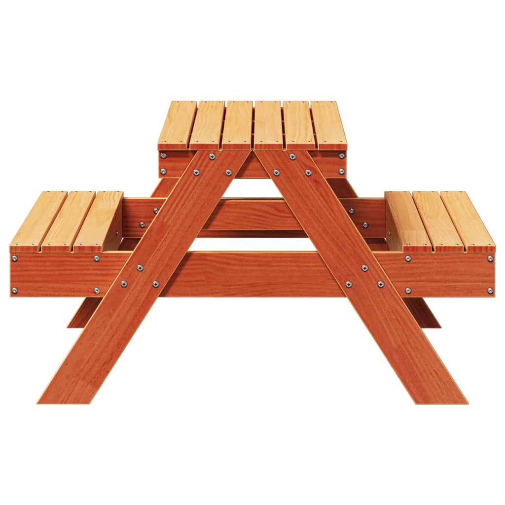 Picknicktafel voor kinderen 88x97x52 cm grenenhout wasbruin is nu te koop bij PeponiXL, paradijselijk wonen!