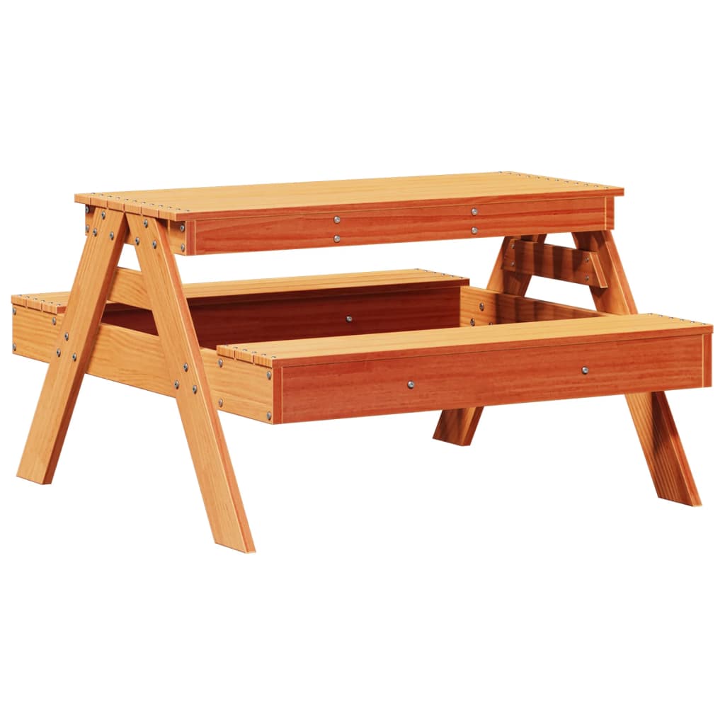 Picknicktafel voor kinderen 88x97x52 cm grenenhout wasbruin is nu te koop bij PeponiXL, paradijselijk wonen!