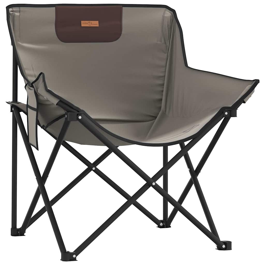 Campingstoelen 2 st met vakje inklapbaar grijs is nu te koop bij PeponiXL, paradijselijk wonen!