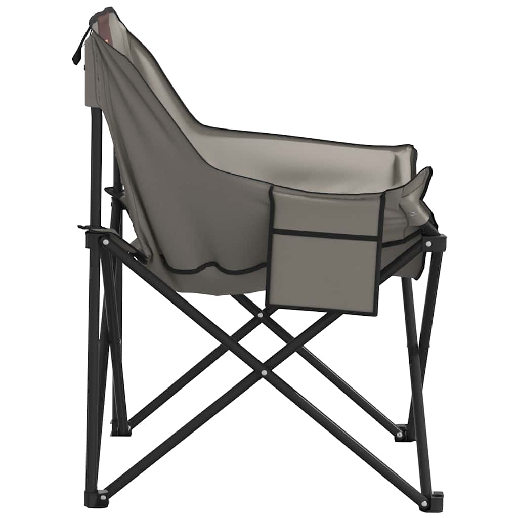 Campingstoelen 2 st met vakje inklapbaar grijs is nu te koop bij PeponiXL, paradijselijk wonen!
