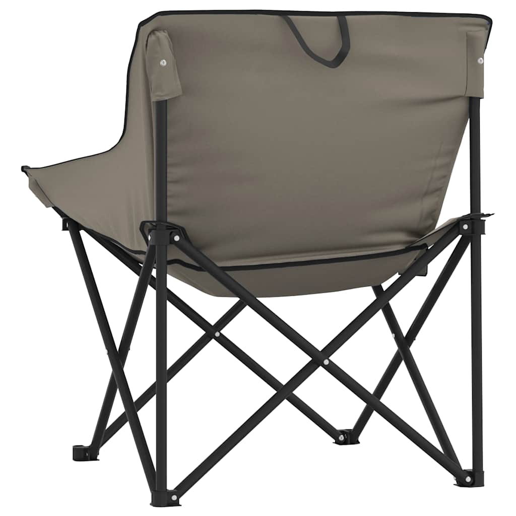 Campingstoelen 2 st met vakje inklapbaar grijs is nu te koop bij PeponiXL, paradijselijk wonen!