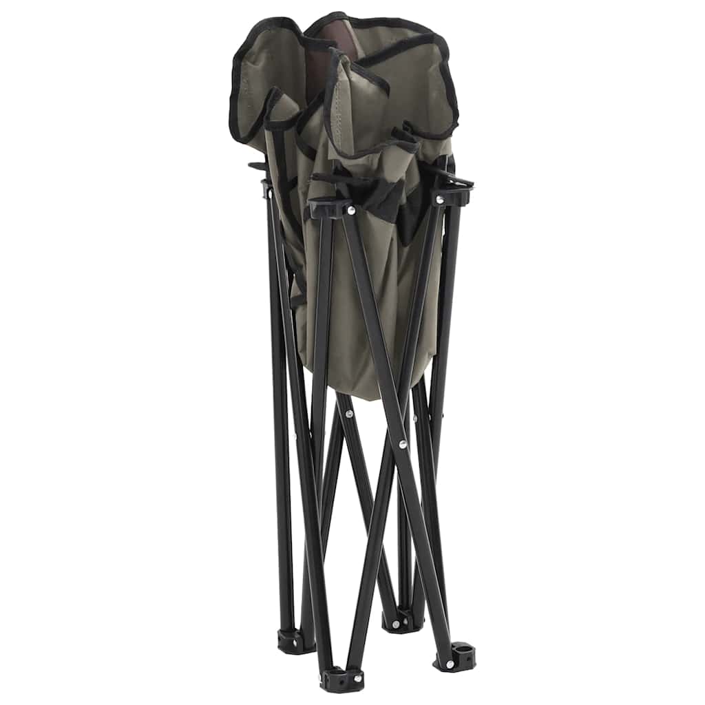 Campingstoelen 2 st met vakje inklapbaar grijs is nu te koop bij PeponiXL, paradijselijk wonen!