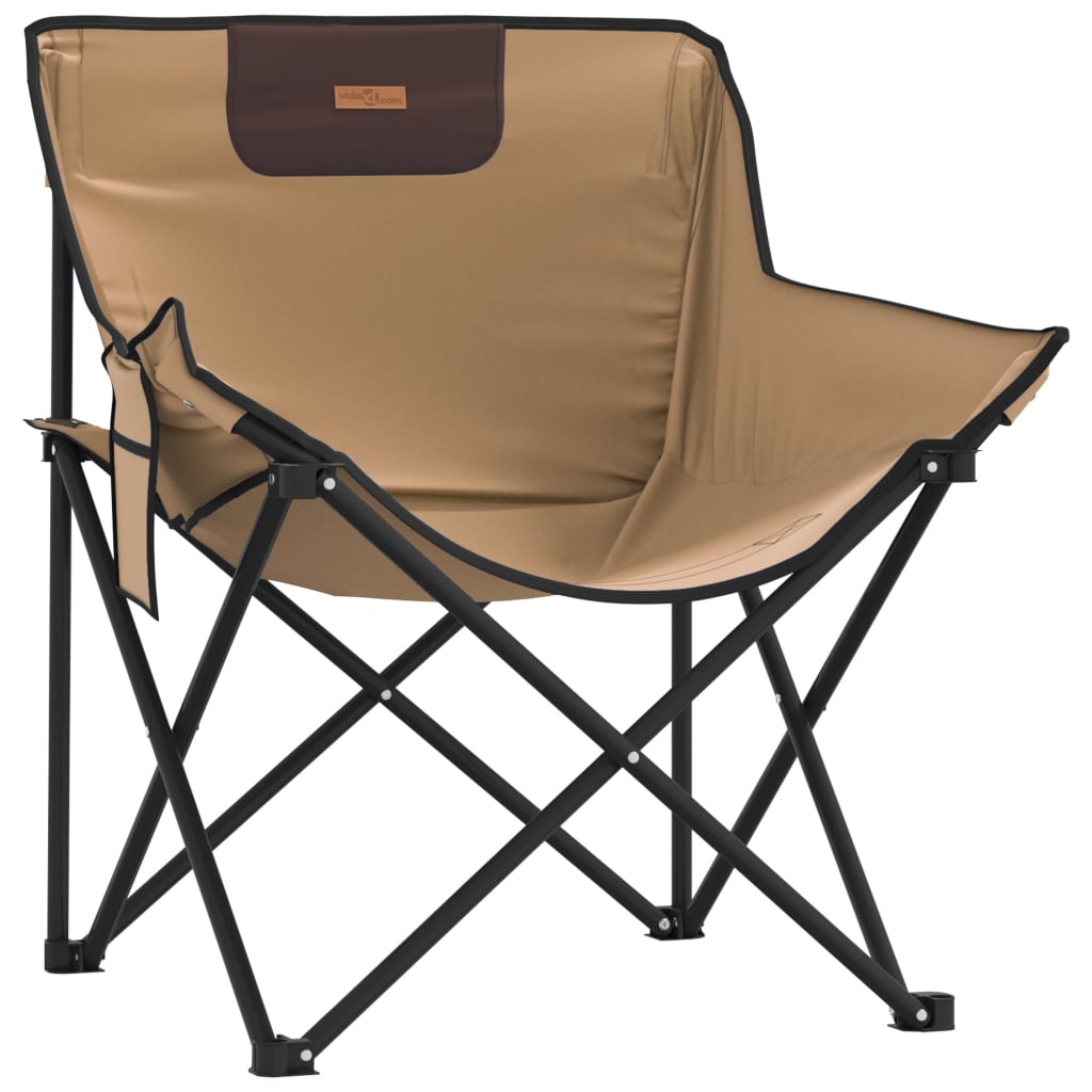 Campingstoelen 2 st met vakje inklapbaar bruin is nu te koop bij PeponiXL, paradijselijk wonen!