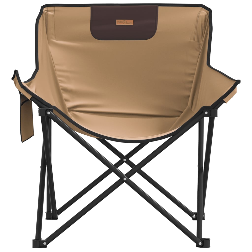 Campingstoelen 2 st met vakje inklapbaar bruin is nu te koop bij PeponiXL, paradijselijk wonen!