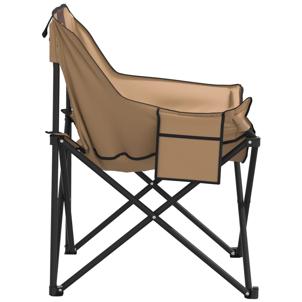 Campingstoelen 2 st met vakje inklapbaar bruin is nu te koop bij PeponiXL, paradijselijk wonen!