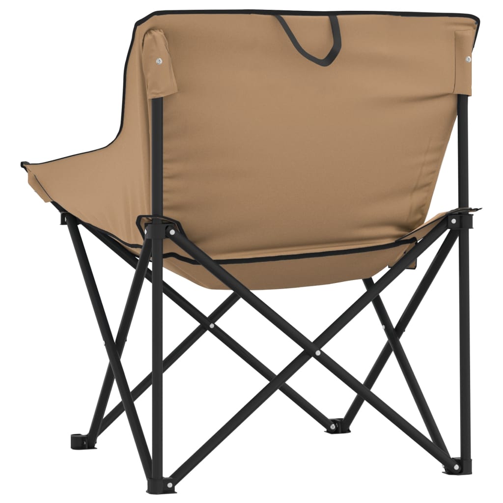 Campingstoelen 2 st met vakje inklapbaar bruin is nu te koop bij PeponiXL, paradijselijk wonen!