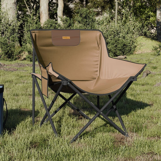 Campingstoelen 2 st met vakje inklapbaar bruin is nu te koop bij PeponiXL, paradijselijk wonen!