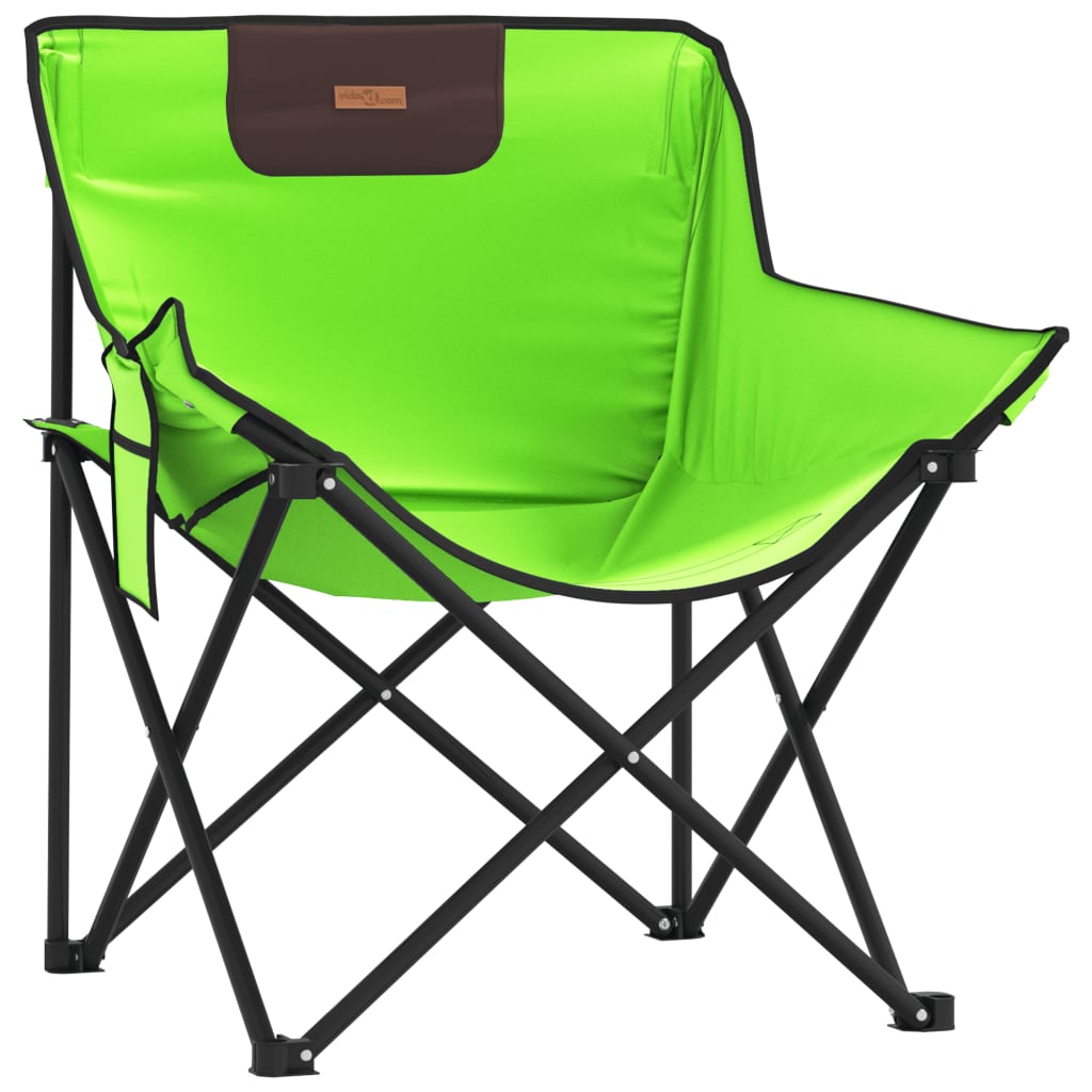 Campingstoelen 2 st met vakje inklapbaar groen is nu te koop bij PeponiXL, paradijselijk wonen!