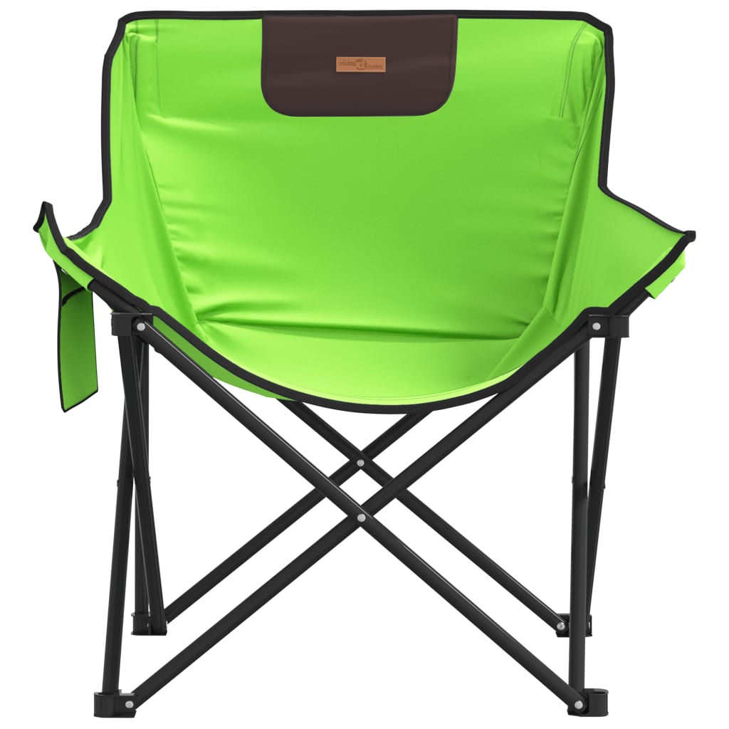 Campingstoelen 2 st met vakje inklapbaar groen is nu te koop bij PeponiXL, paradijselijk wonen!