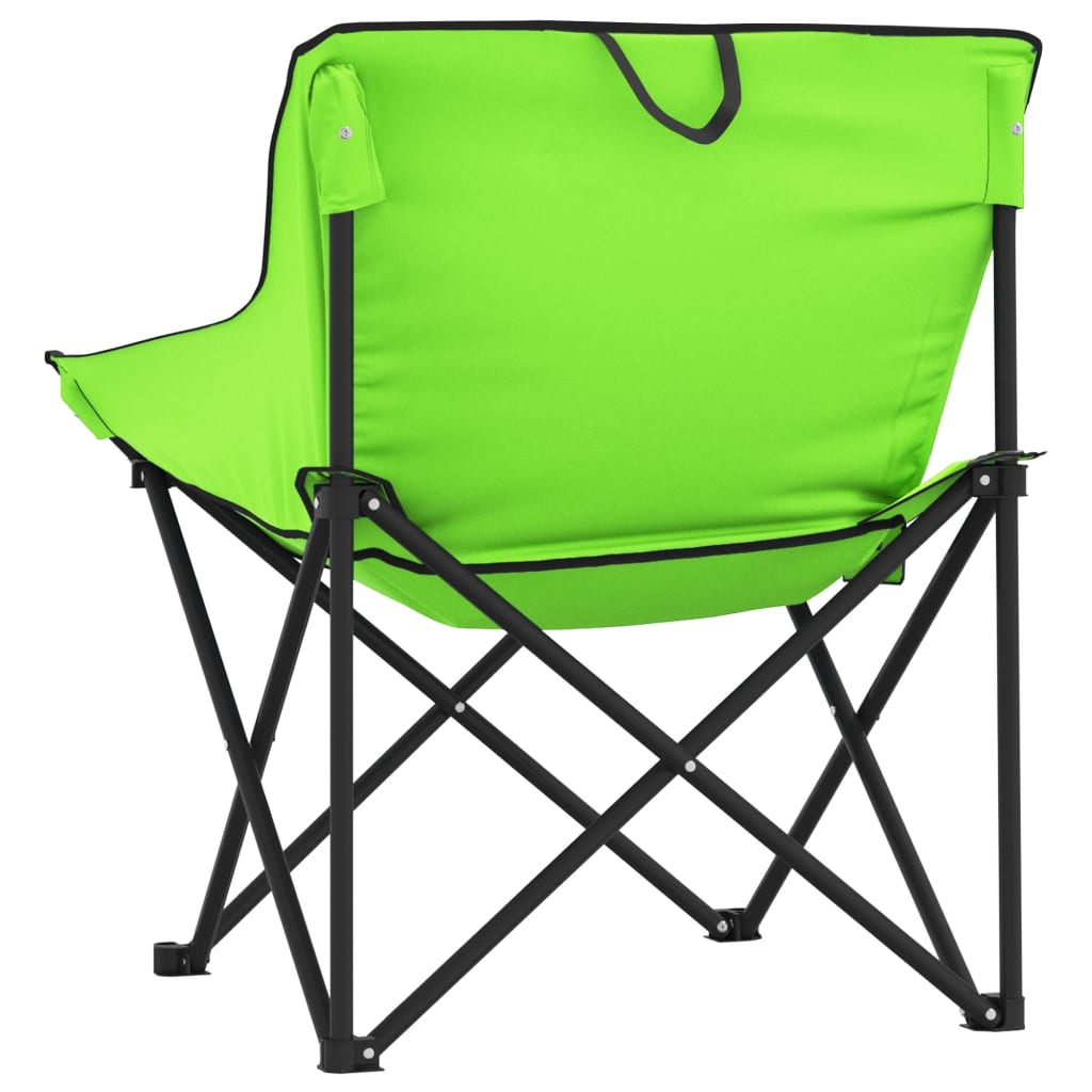 Campingstoelen 2 st met vakje inklapbaar groen is nu te koop bij PeponiXL, paradijselijk wonen!