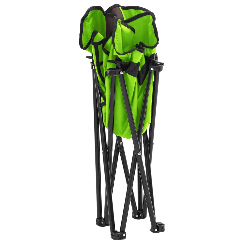 Campingstoelen 2 st met vakje inklapbaar groen is nu te koop bij PeponiXL, paradijselijk wonen!