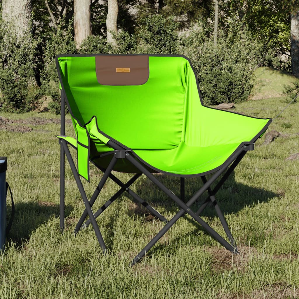 Campingstoelen 2 st met vakje inklapbaar groen is nu te koop bij PeponiXL, paradijselijk wonen!