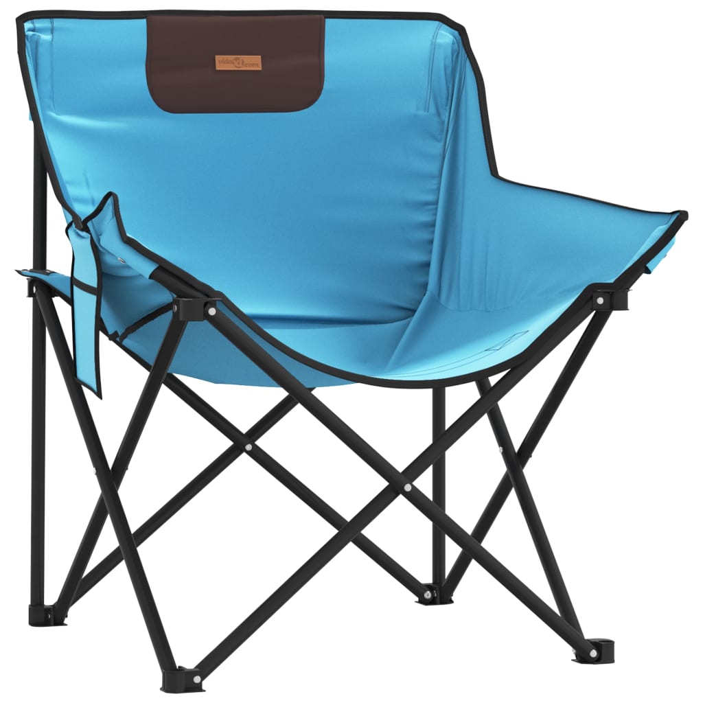 Campingstoelen 2 st met vakje inklapbaar felblauw is nu te koop bij PeponiXL, paradijselijk wonen!