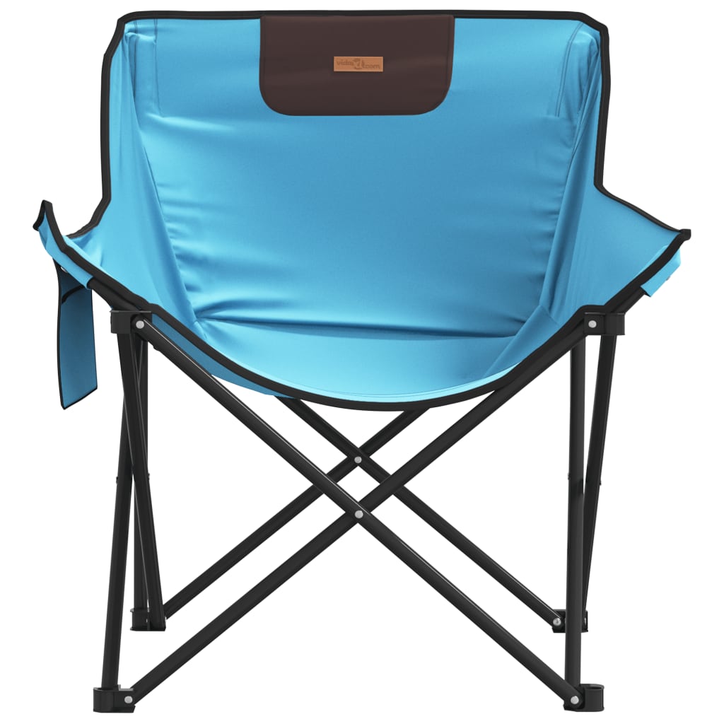 Campingstoelen 2 st met vakje inklapbaar felblauw is nu te koop bij PeponiXL, paradijselijk wonen!