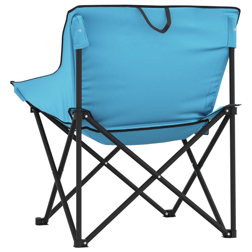Campingstoelen 2 st met vakje inklapbaar felblauw is nu te koop bij PeponiXL, paradijselijk wonen!