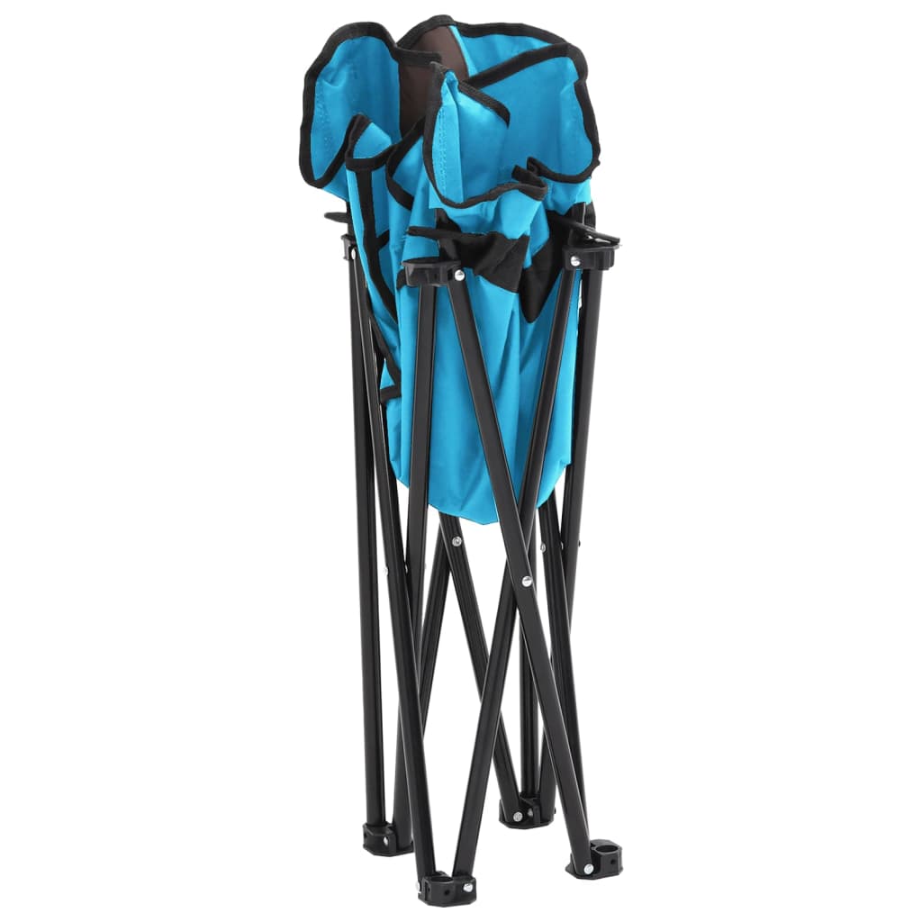 Campingstoelen 2 st met vakje inklapbaar felblauw is nu te koop bij PeponiXL, paradijselijk wonen!