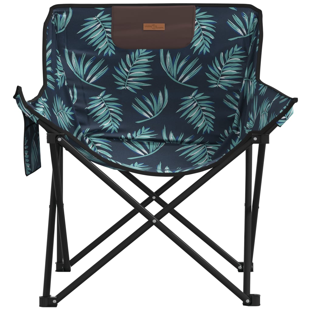 Campingstoelen 2 st met vakje inklapbaar bladprint is nu te koop bij PeponiXL, paradijselijk wonen!