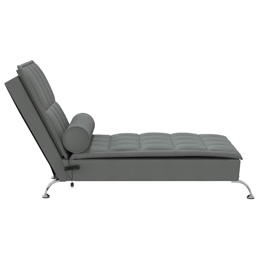 Massage chaise longue met bolster stof donkergrijs is nu te koop bij PeponiXL, paradijselijk wonen!