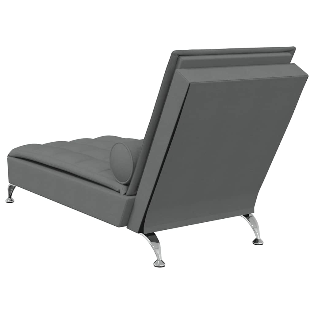 Massage chaise longue met bolster stof donkergrijs is nu te koop bij PeponiXL, paradijselijk wonen!
