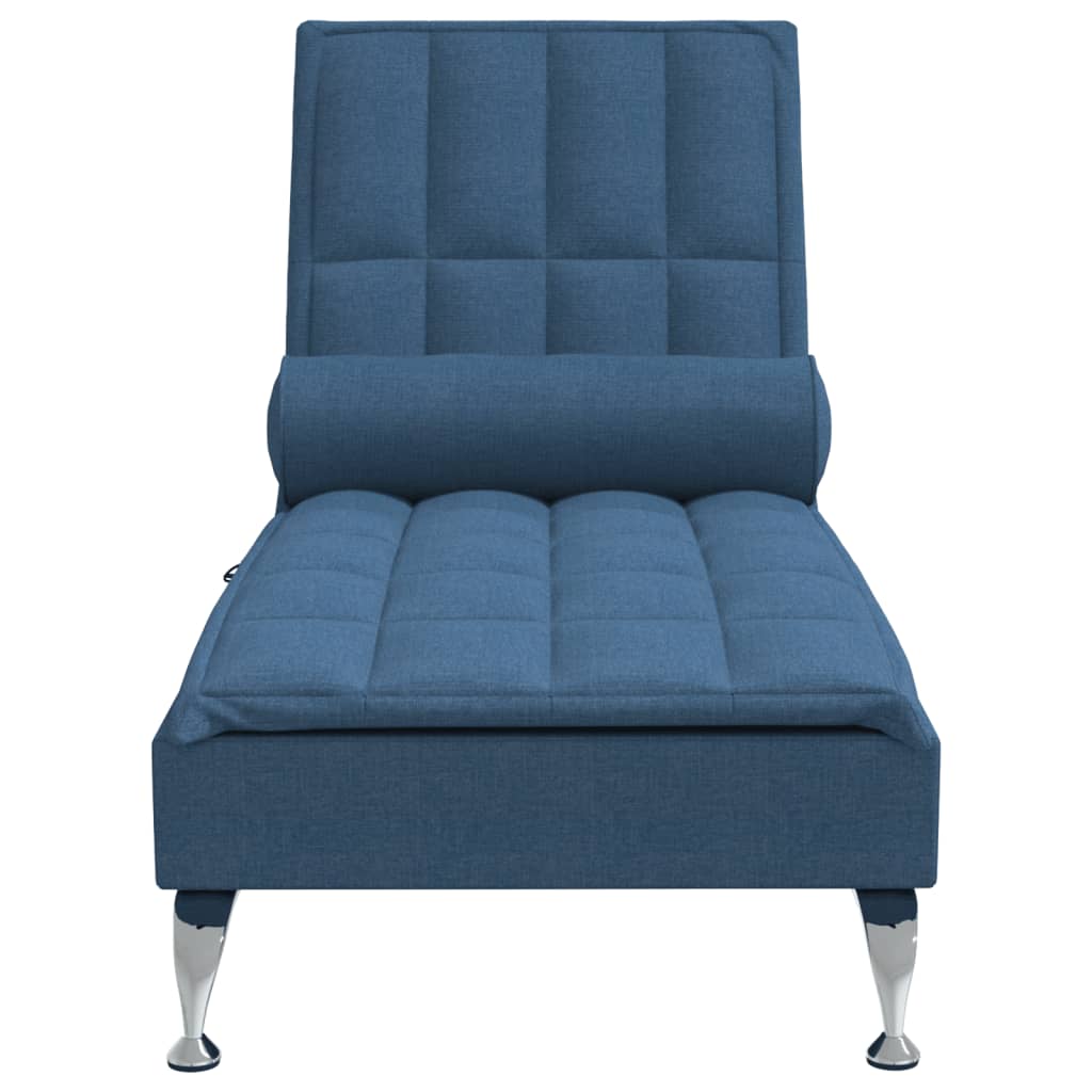 Massage chaise longue met bolster stof blauw is nu te koop bij PeponiXL, paradijselijk wonen!