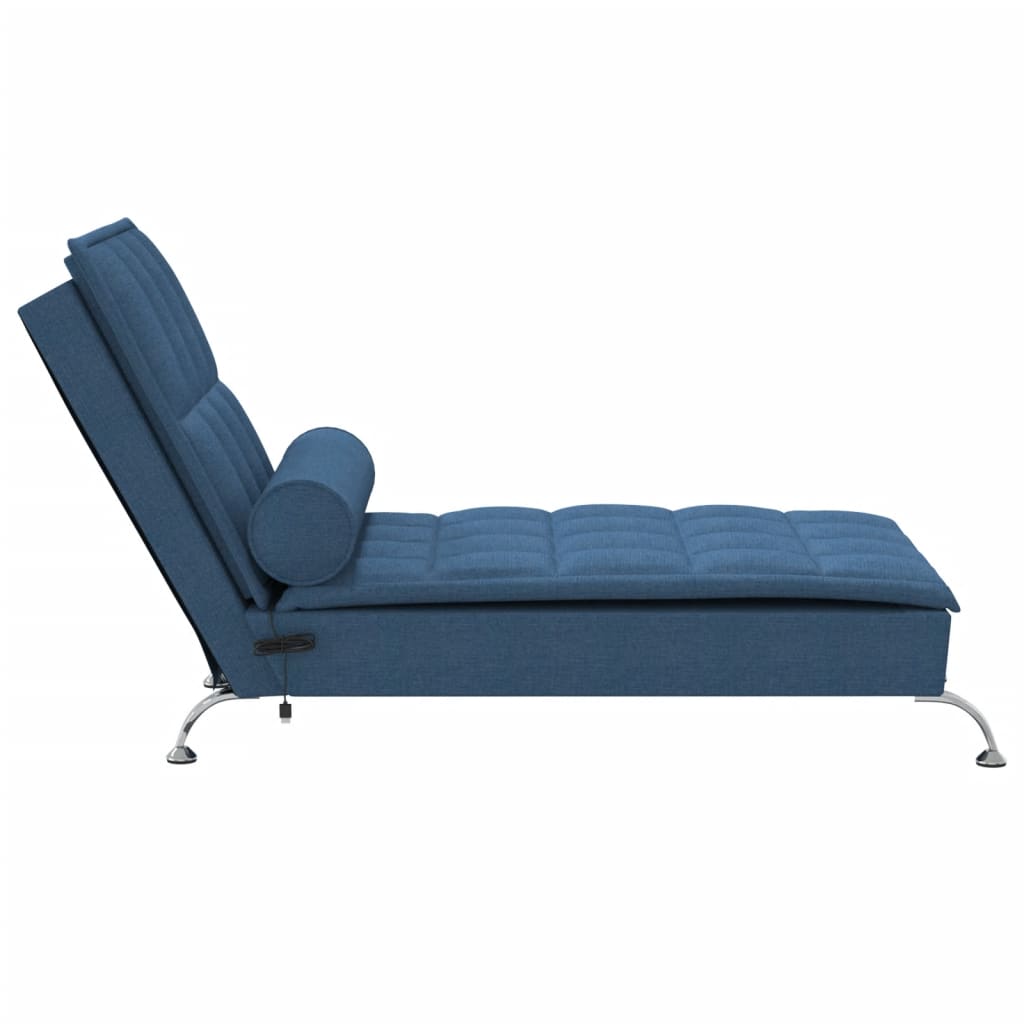 Massage chaise longue met bolster stof blauw is nu te koop bij PeponiXL, paradijselijk wonen!