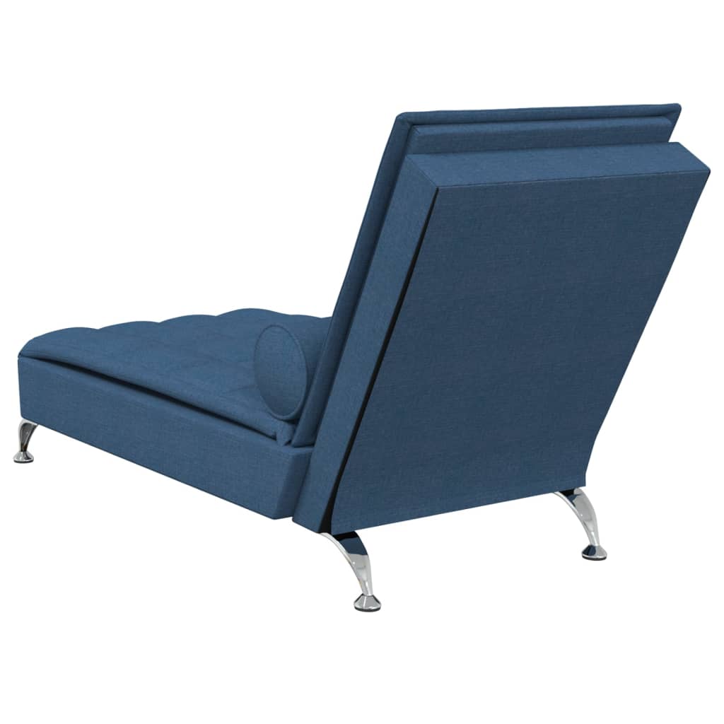 Massage chaise longue met bolster stof blauw is nu te koop bij PeponiXL, paradijselijk wonen!