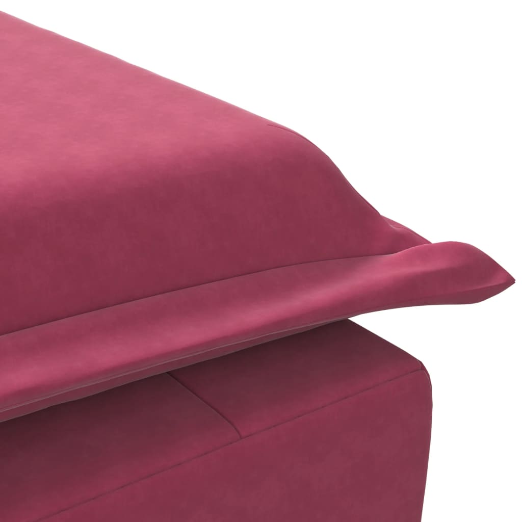 Massage chaise longue met bolster fluweel wijnrood is nu te koop bij PeponiXL, paradijselijk wonen!