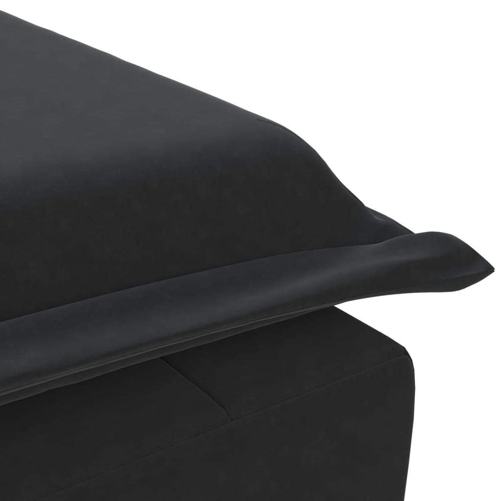 Massage chaise longue met bolster fluweel zwart is nu te koop bij PeponiXL, paradijselijk wonen!