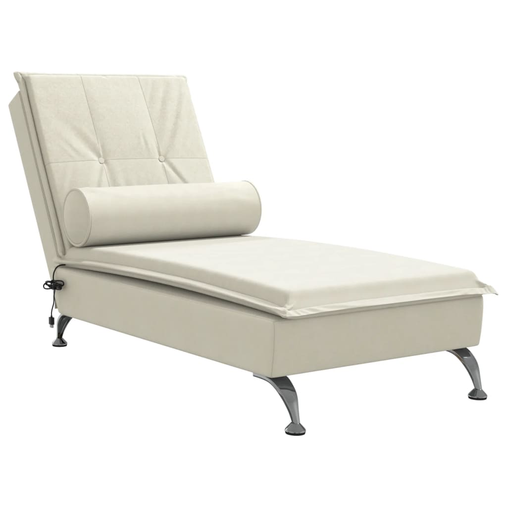 Massage chaise longue met bolster fluweel roze is nu te koop bij PeponiXL, paradijselijk wonen!