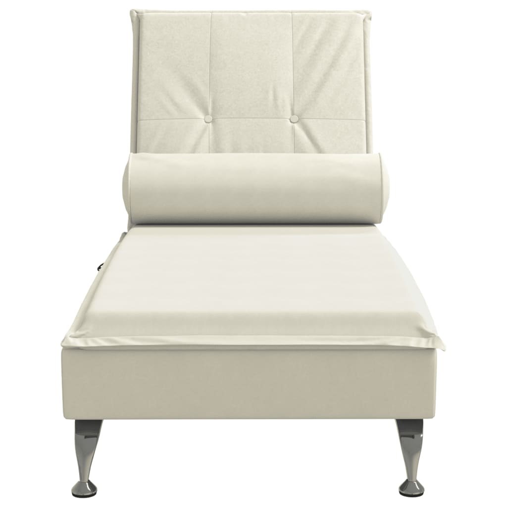 Massage chaise longue met bolster fluweel roze is nu te koop bij PeponiXL, paradijselijk wonen!